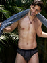 Men's Micro Modal Briefs with Piping Midnight Grey
